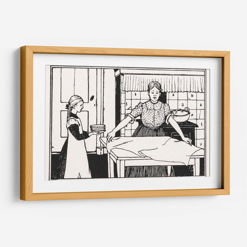 Mamá e hija haciendo las tareas del hogar - Julie de Graag | Cuadro decorativo de Canvas Lab