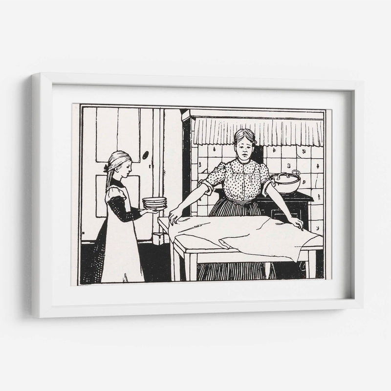 Mamá e hija haciendo las tareas del hogar - Julie de Graag | Cuadro decorativo de Canvas Lab