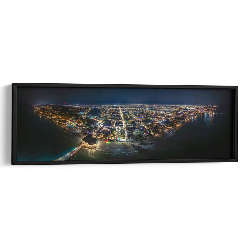 Playa del Carmen de noche foto panoramica - Fernando Lopez | Cuadro decorativo de Canvas Lab
