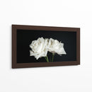Dos rosas en fondo negro frontal - Nacifilm | Cuadro decorativo de Canvas Lab