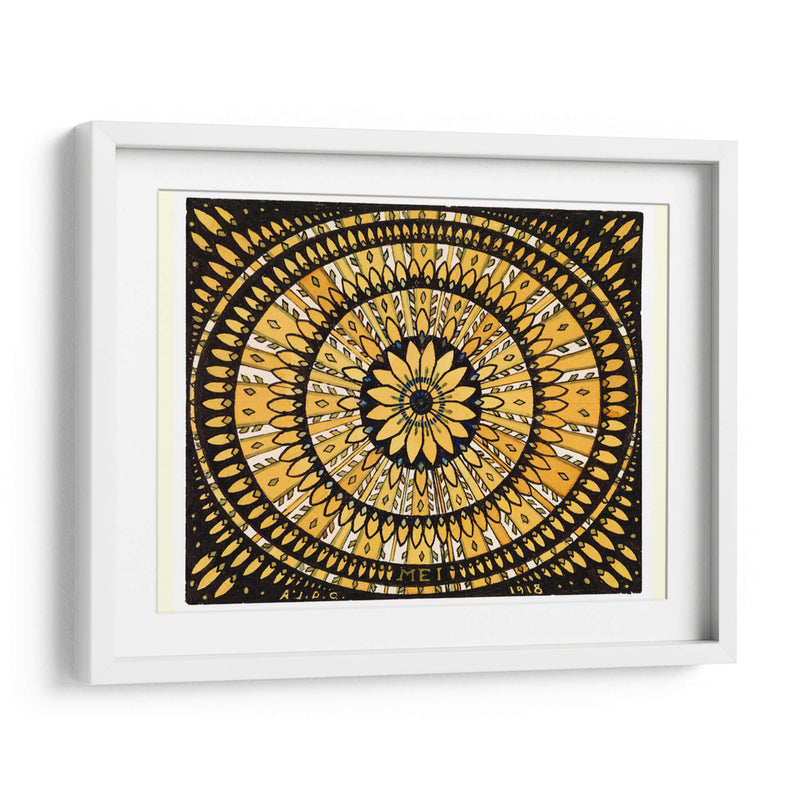 Roseta de flores y hojas estilizadas. - Julie de Graag | Cuadro decorativo de Canvas Lab