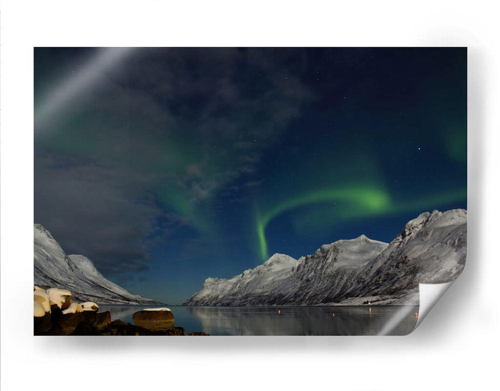 Aurora boreal sobre nieve | Cuadro decorativo de Canvas Lab