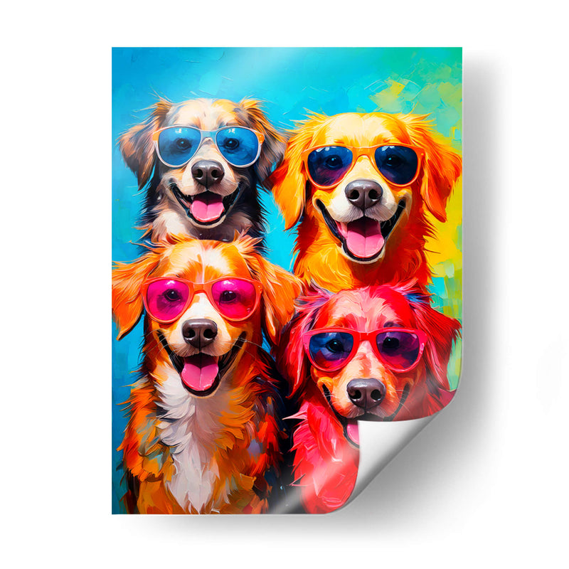 4 perros - Paltik Arte Digital | Cuadro decorativo de Canvas Lab