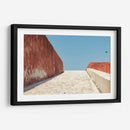 Escena minimalista roja, blanca y azul - Wandering Pixels Co. | Cuadro decorativo de Canvas Lab