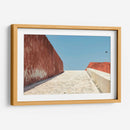 Escena minimalista roja, blanca y azul - Wandering Pixels Co. | Cuadro decorativo de Canvas Lab