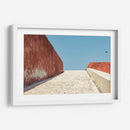 Escena minimalista roja, blanca y azul - Wandering Pixels Co. | Cuadro decorativo de Canvas Lab