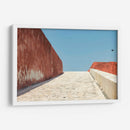 Escena minimalista roja, blanca y azul - Wandering Pixels Co. | Cuadro decorativo de Canvas Lab