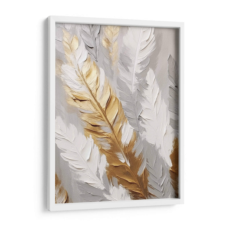 Plumas oro y blanco (señales divinas) - Dav Madrid | Cuadro decorativo de Canvas Lab
