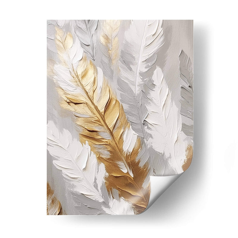 Plumas oro y blanco (señales divinas) - Dav Madrid | Cuadro decorativo de Canvas Lab