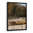 Roca sobre tronco en playa - Leonor Quiroga | Cuadro decorativo de Canvas Lab