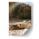 Roca sobre tronco en playa - Leonor Quiroga | Cuadro decorativo de Canvas Lab