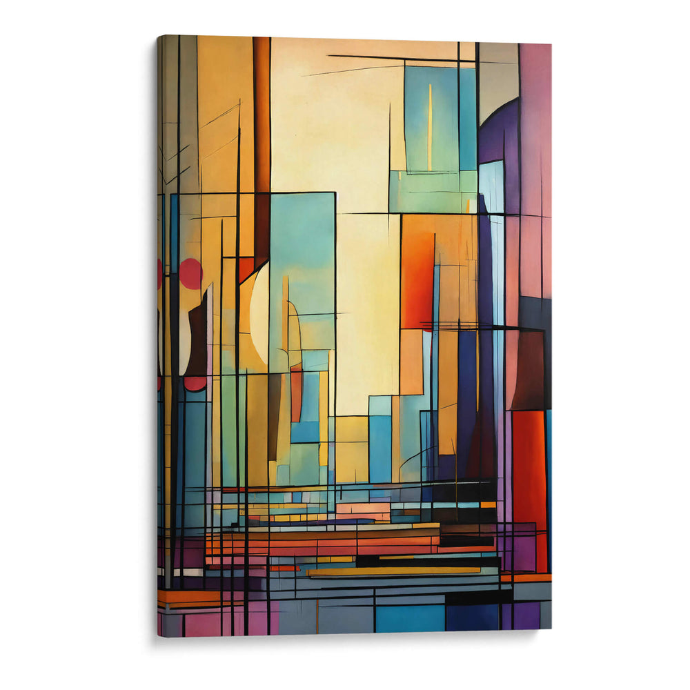 Lineas Abstractas Naranja Azul - DEA Digital Esoteric Art | Cuadro decorativo de Canvas Lab