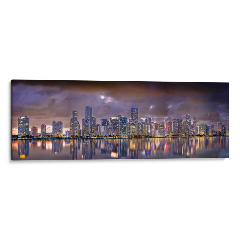 Miami Panorama Noche - Toño Chavez | Cuadro decorativo de Canvas Lab