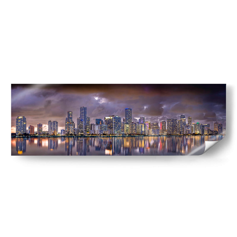 Miami Panorama Noche - Toño Chavez | Cuadro decorativo de Canvas Lab