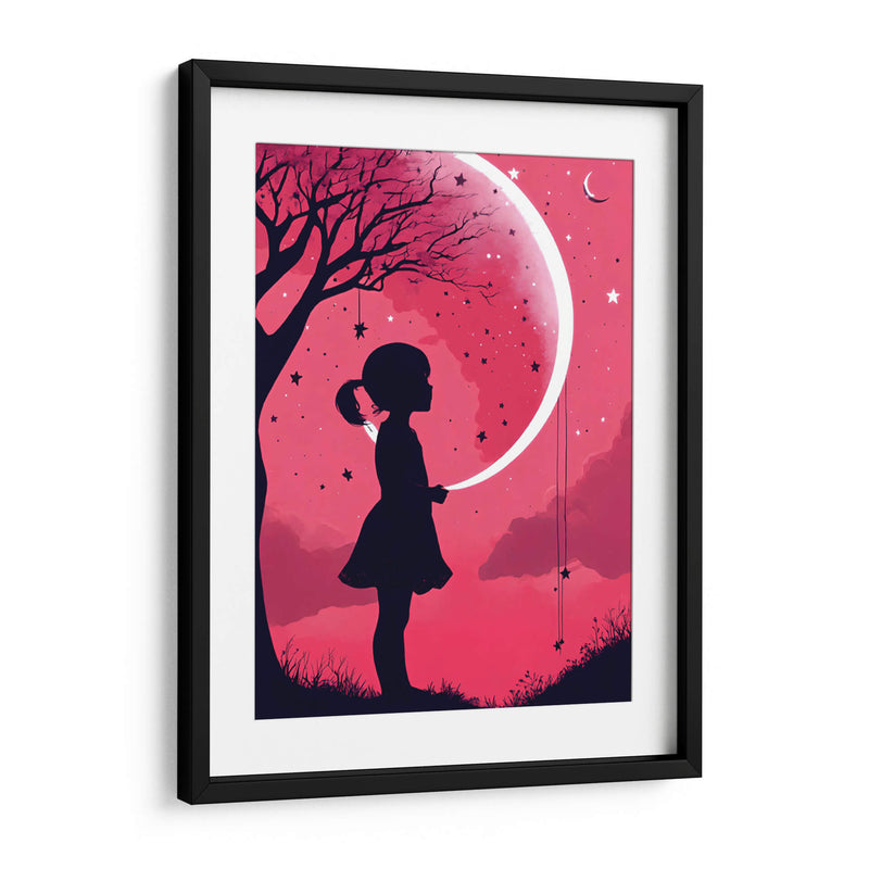 Niña y Luna Llena - DEA Digital Esoteric Art | Cuadro decorativo de Canvas Lab