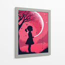 Niña y Luna Llena - DEA Digital Esoteric Art | Cuadro decorativo de Canvas Lab
