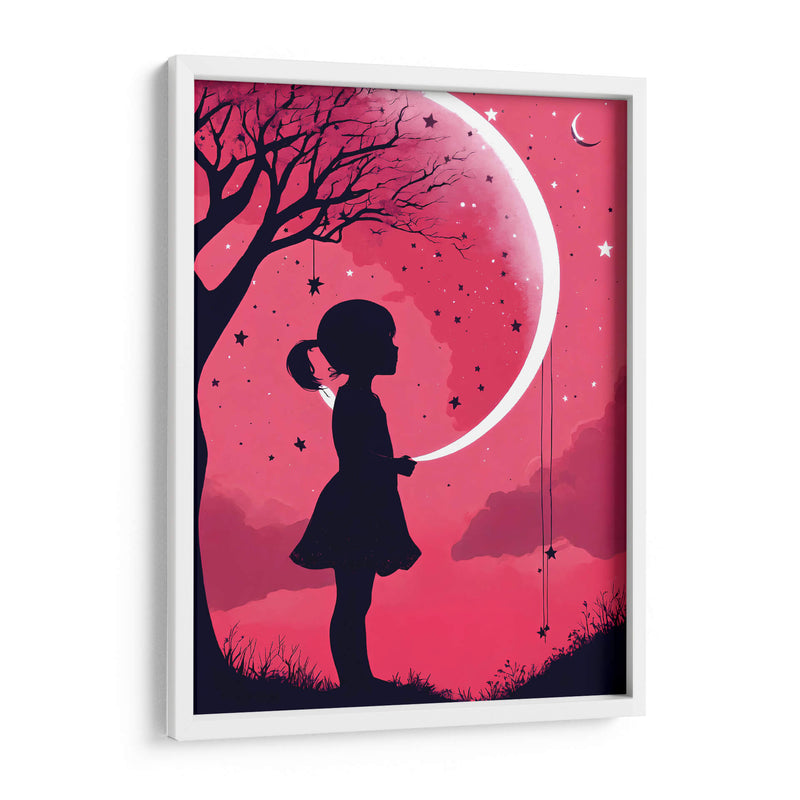 Niña y Luna Llena - DEA Digital Esoteric Art | Cuadro decorativo de Canvas Lab