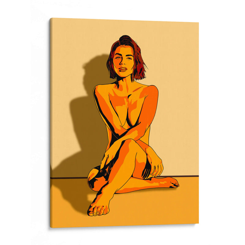 Retrato de Mujer en Tonos Naranja - Donaldo Meda  | Cuadro decorativo de Canvas Lab