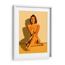 Retrato de Mujer en Tonos Naranja - Donaldo Meda  | Cuadro decorativo de Canvas Lab