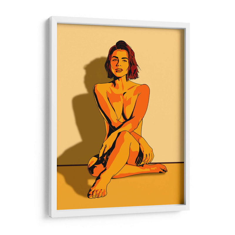 Retrato de Mujer en Tonos Naranja - Donaldo Meda  | Cuadro decorativo de Canvas Lab