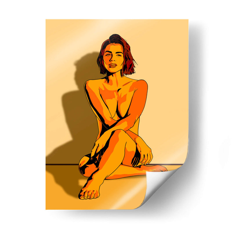 Retrato de Mujer en Tonos Naranja - Donaldo Meda  | Cuadro decorativo de Canvas Lab
