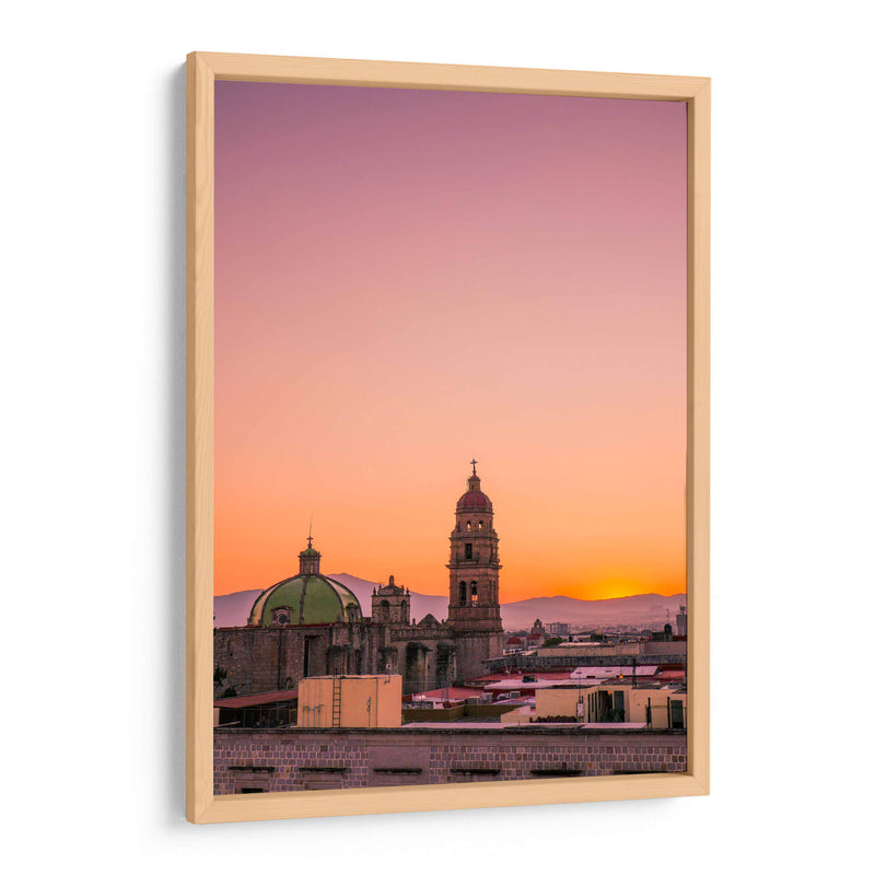 Atardecer Dorado sobre San Agustín, Morelia – Un Horizonte Atemporal. - Nosion | Cuadro decorativo de Canvas Lab