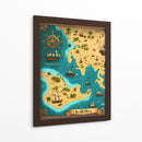 Mapa del Pirata Drake - DEA Digital Esoteric Art | Cuadro decorativo de Canvas Lab