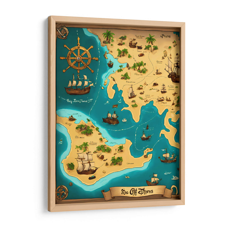 Mapa del Pirata Drake - DEA Digital Esoteric Art | Cuadro decorativo de Canvas Lab