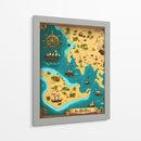 Mapa del Pirata Drake - DEA Digital Esoteric Art | Cuadro decorativo de Canvas Lab