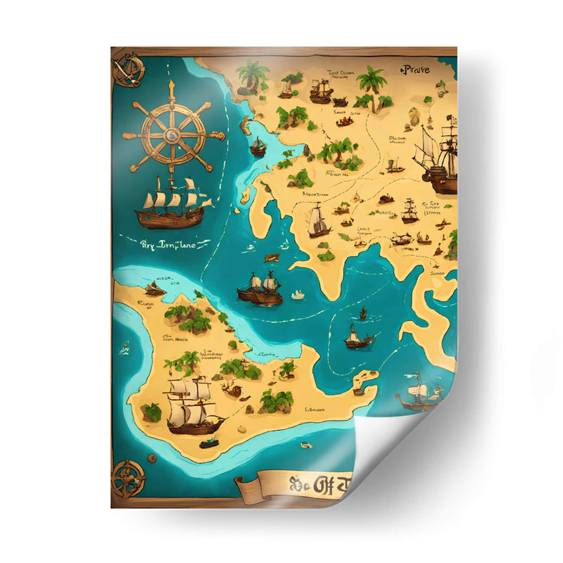 Mapa del Pirata Drake - DEA Digital Esoteric Art | Cuadro decorativo de Canvas Lab