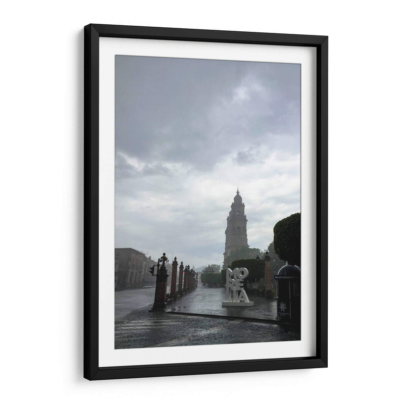 Tarde lluviosa en Morelia – Vista dramática de la Catedral y el Centro Histórico. - Nosion | Cuadro decorativo de Canvas Lab
