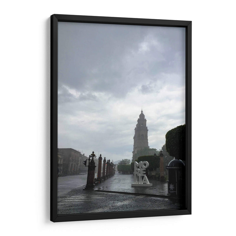 Tarde lluviosa en Morelia – Vista dramática de la Catedral y el Centro Histórico. - Nosion | Cuadro decorativo de Canvas Lab