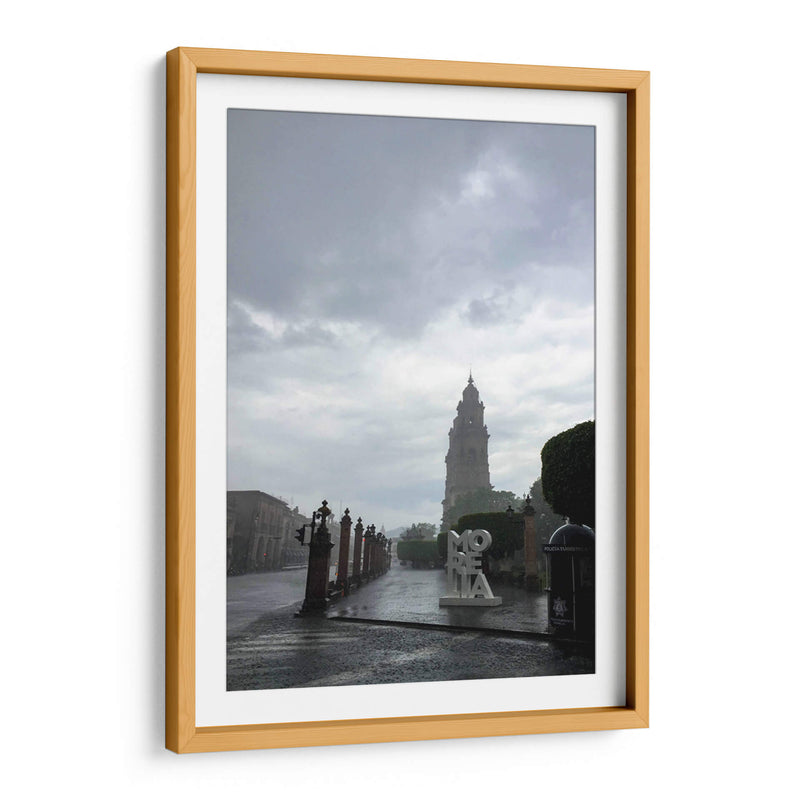 Tarde lluviosa en Morelia – Vista dramática de la Catedral y el Centro Histórico. - Nosion | Cuadro decorativo de Canvas Lab