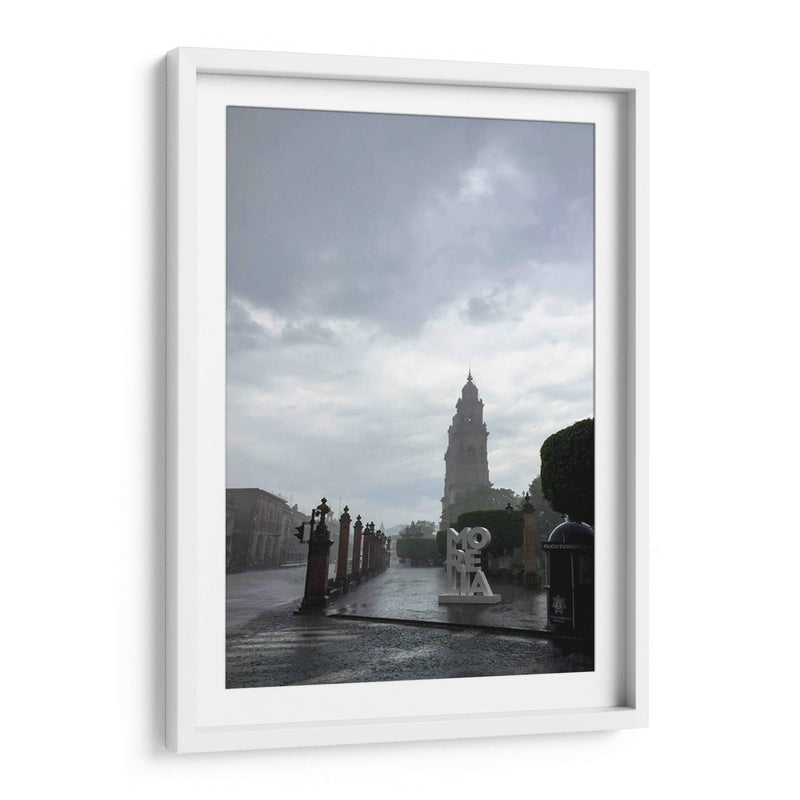 Tarde lluviosa en Morelia – Vista dramática de la Catedral y el Centro Histórico. - Nosion | Cuadro decorativo de Canvas Lab