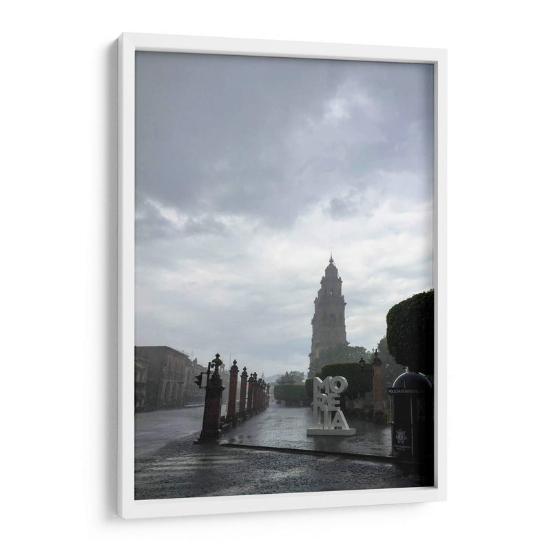 Tarde lluviosa en Morelia – Vista dramática de la Catedral y el Centro Histórico. - Nosion | Cuadro decorativo de Canvas Lab