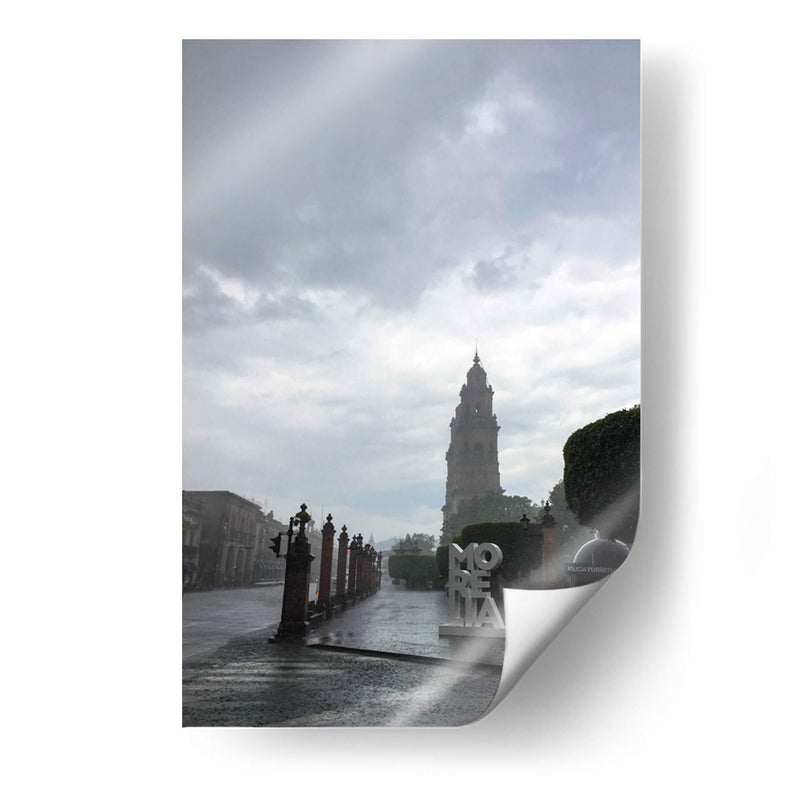 Tarde lluviosa en Morelia – Vista dramática de la Catedral y el Centro Histórico. - Nosion | Cuadro decorativo de Canvas Lab