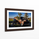 Camioneta Oxidada con Escultura de Madera - Donaldo Meda  | Cuadro decorativo de Canvas Lab