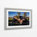 Camioneta Oxidada con Escultura de Madera - Donaldo Meda  | Cuadro decorativo de Canvas Lab
