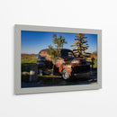 Camioneta Oxidada con Escultura de Madera - Donaldo Meda  | Cuadro decorativo de Canvas Lab