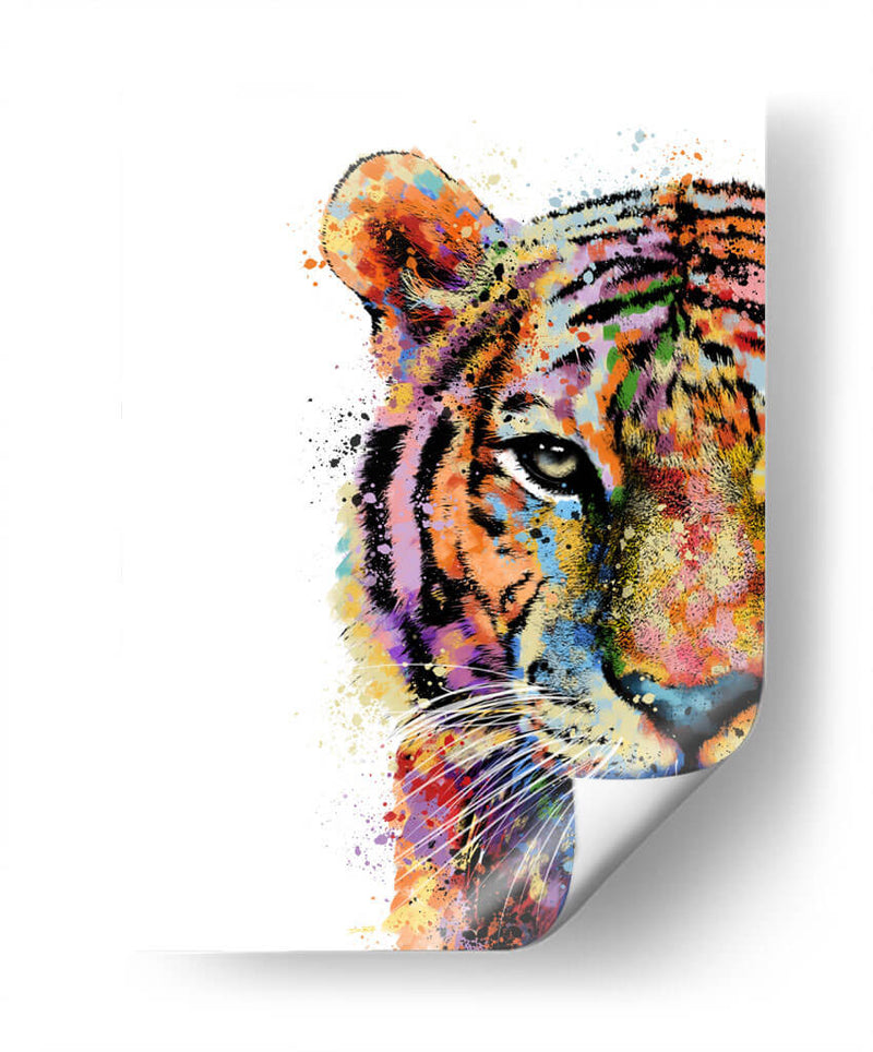Cara de Tigre Colorido - Hue Art | Cuadro decorativo de Canvas Lab