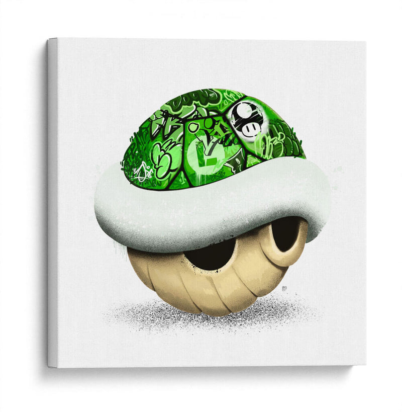 Green Shell Graffiti 02 - David Aste | Cuadro decorativo de Canvas Lab