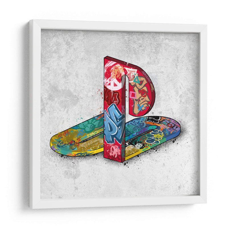 Playstation Logo Graffiti - David Aste | Cuadro decorativo de Canvas Lab