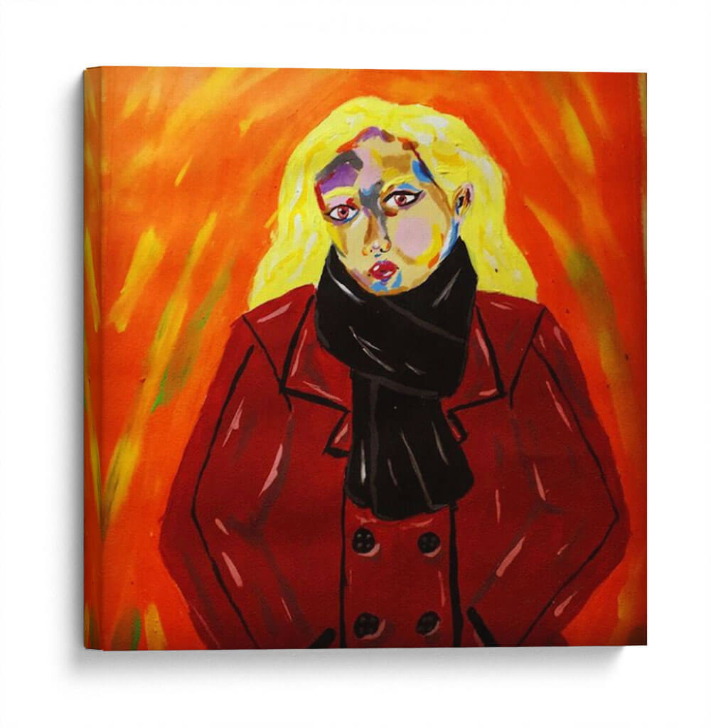 Chica en abrigo rojo - Jimena Escobedo | Cuadro decorativo de Canvas Lab