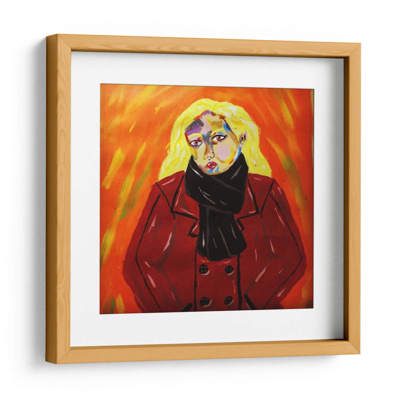 Chica en abrigo rojo - Jimena Escobedo | Cuadro decorativo de Canvas Lab