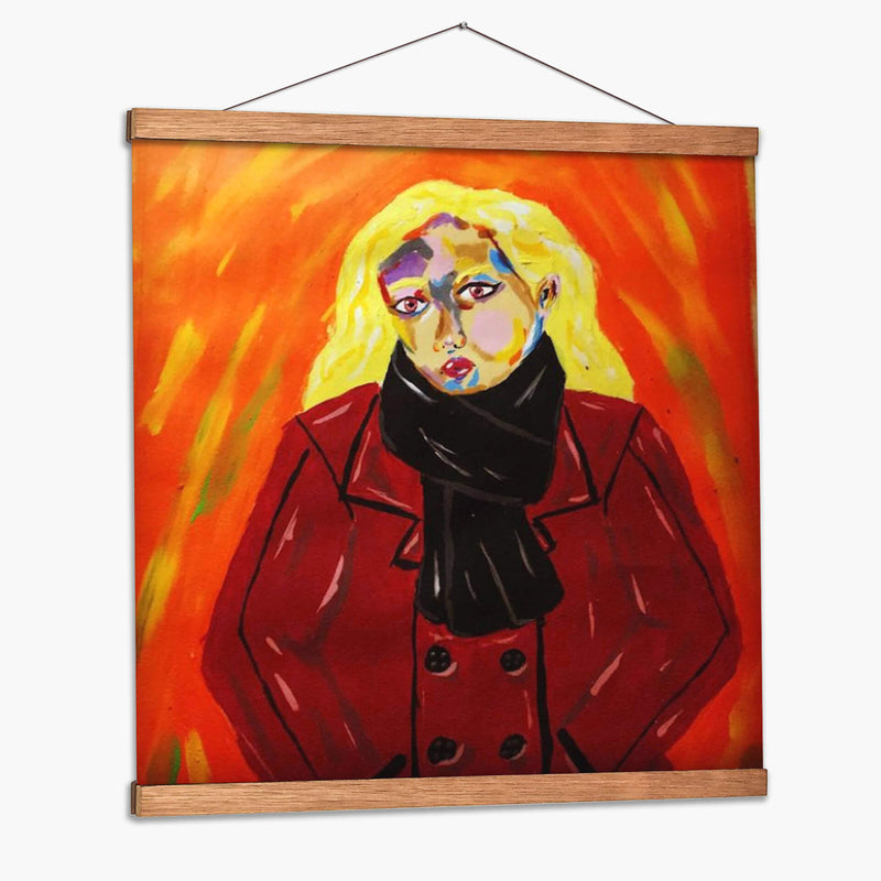 Chica en abrigo rojo - Jimena Escobedo | Cuadro decorativo de Canvas Lab