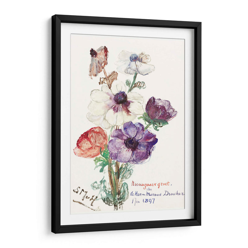 Saludo de año nuevo con anémonas - Sientje Mesdag-van Houten | Cuadro decorativo de Canvas Lab