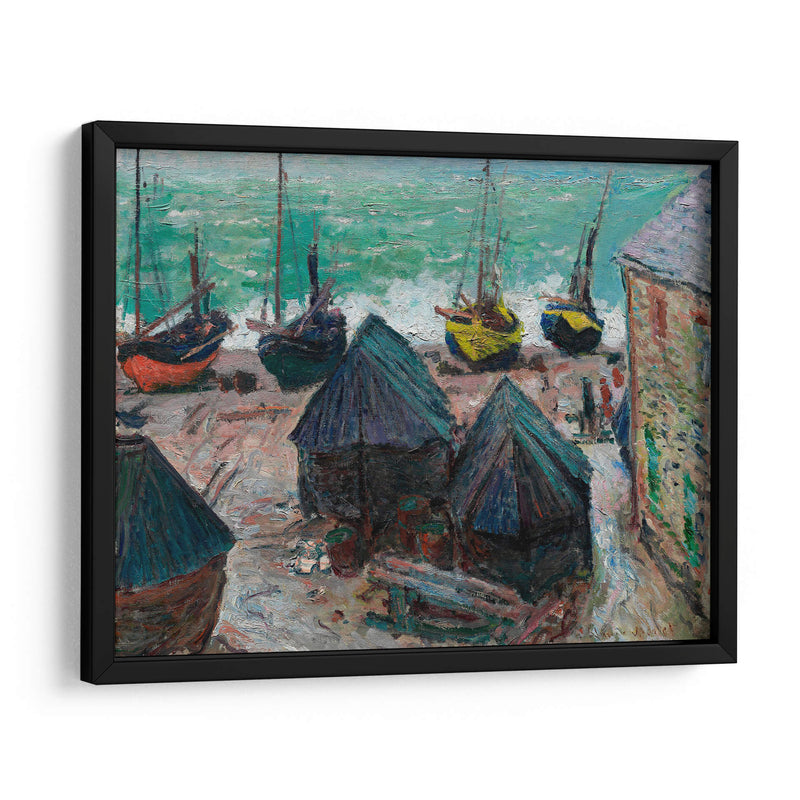 Barcos en la playa de Étretat - Claude Monet | Cuadro decorativo de Canvas Lab