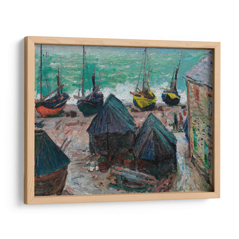 Barcos en la playa de Étretat - Claude Monet | Cuadro decorativo de Canvas Lab