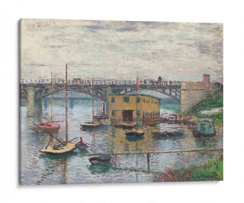 Puente en Argenteuil en un día gris - Claude Monet | Cuadro decorativo de Canvas Lab