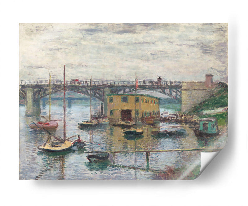 Puente en Argenteuil en un día gris - Claude Monet | Cuadro decorativo de Canvas Lab